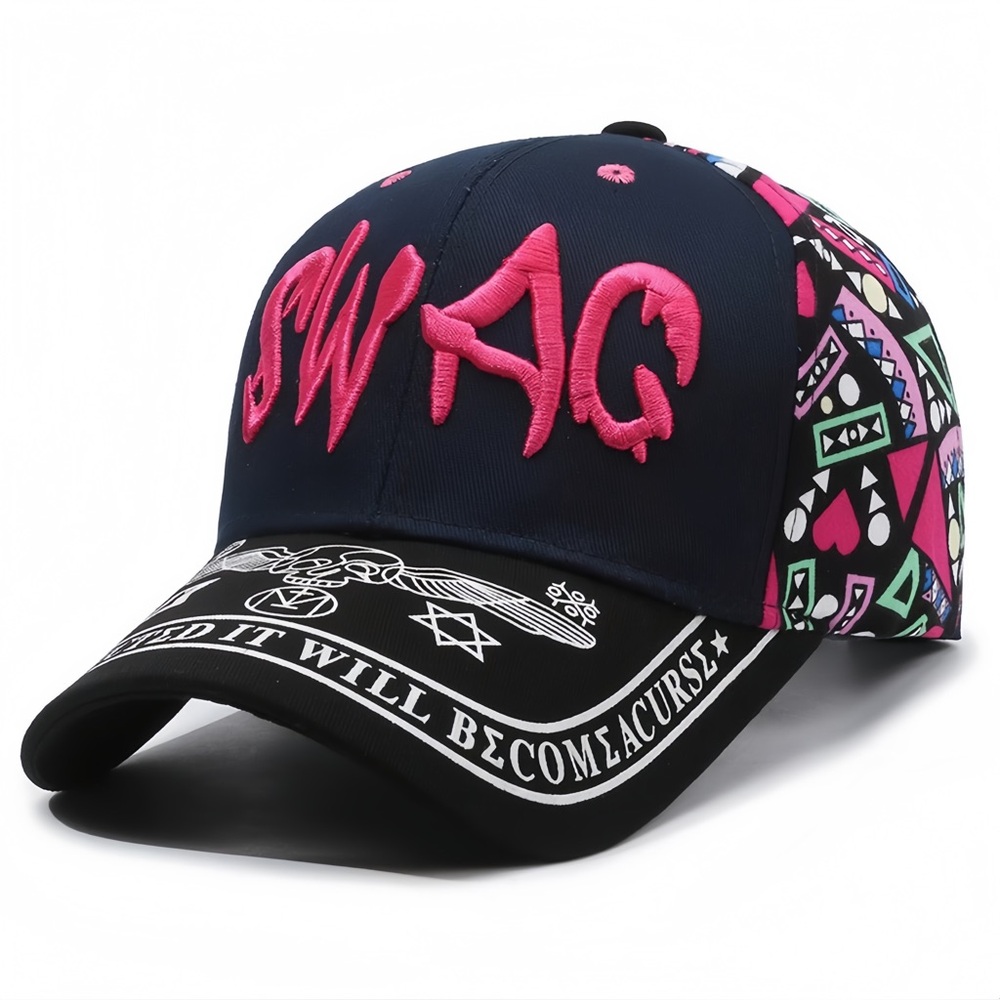 Printed letter embroidery baseball cap for ladies